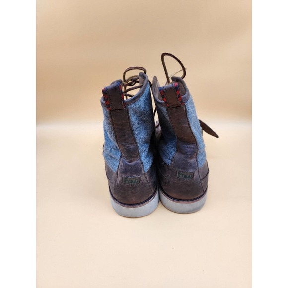 Polo Ralph Lauren SaddleWorth Mens Boots Brown Leather Lace Buckle Size 11D main image 7